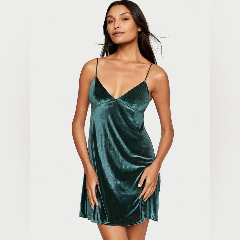 Victoria’s Secret Green Velvet Slip